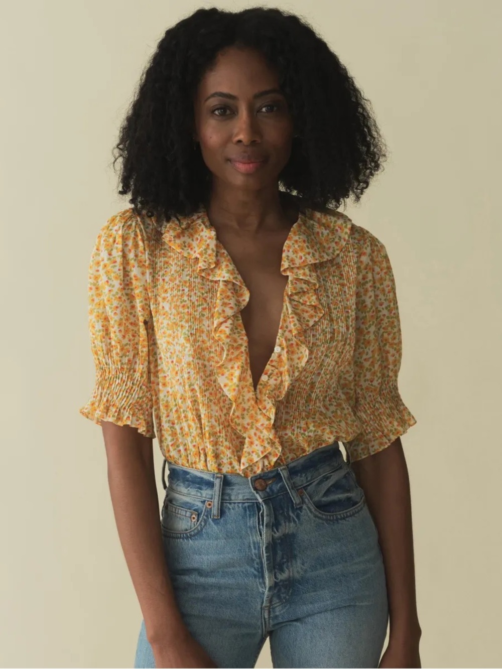 DÔEN Henri Top in Clementine Daisy Fields | XXL